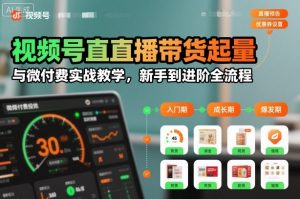 视频号直播带货起量与微付费实战教学,新手到进阶全流程-第一资源库