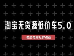 淘宝无货源价车5.0,2025最新VIP淘宝无货源课程,1688代发,蓝海选品,零成本创业首选(更新)-第一资源库