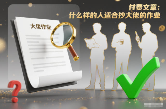 付费文章：什么样的人适合抄大佬的作业？-第一资源库