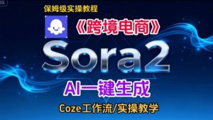 Sora2生成《跨境电商》英文短视频,实操搭建教学课,通俗易懂,包教包会-第一资源库