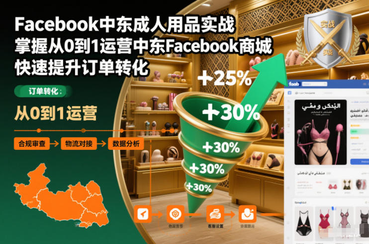 Facebook中东成人用品实战,掌握从0到1运营中东Facebook商城,快速提升订单转化-第一资源库