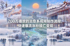 700万播放的治愈系视频制作流程，快速爆流涨粉接广变现-第一资源库