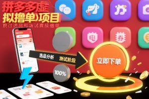 拼多多虚拟撸单项目,跳过选品和测试直接撸单-第一资源库