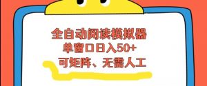 全自动阅读模拟器,单窗口50+靠高效流量获取收益,无需人工,可矩阵操作【揭秘】-第一资源库