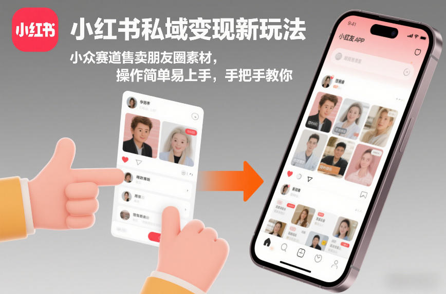 小红书私域变现新玩法，小众赛道售卖朋友圈素材，操作简单易上手，手把手教你-第一资源库
