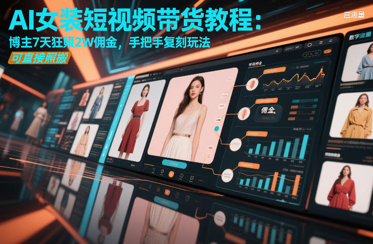 AI女装短视频带货教程:博主7天狂賺2W佣金,手把手复刻玩法,可直接照搬-第一资源库