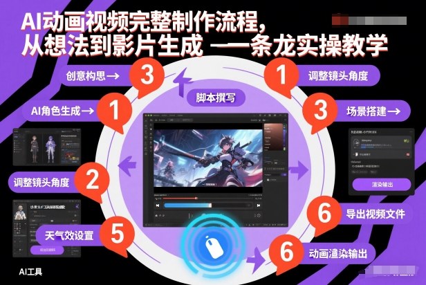AI动画视频完整制作流程，从想法到影片生成一条龙实操教学-第一资源库
