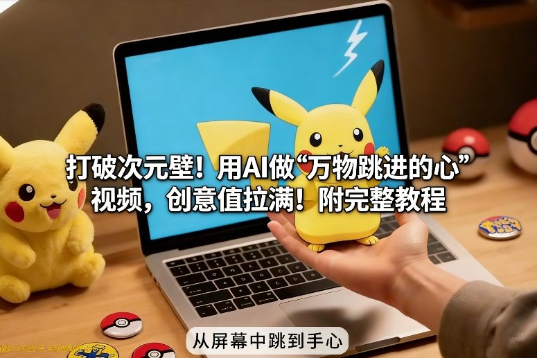 打破次元壁！用AI做【万物跳进手心】视频，创意值拉满！附完整教程-第一资源库