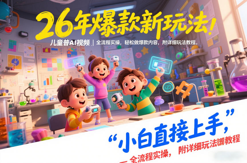 26年爆款新玩法，儿童科普AI视频，全流程实操，轻松做爆款内容，小白直接上手，附详细玩法教程-第一资源库