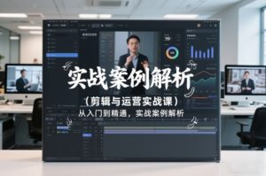 剪辑与运营实战课,从入门到精通,实战案例解析(更新2026)-第一资源库