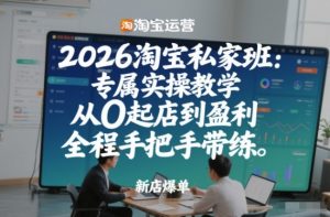 2026淘宝私家班:专属实操教学,从0起店到盈利,全程手把手带练-第一资源库
