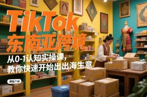 TikTok东南亚跨境从0-1认知实操课,教你快速开始出海生意-第一资源库