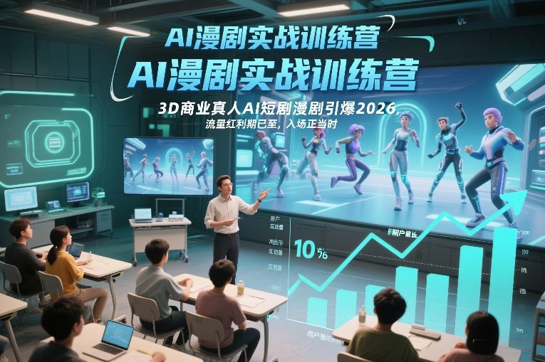 AI漫剧实战训练营,3D商业真人AI短剧漫剧引爆2026,流量红利期已至,入场正当时-第一资源库