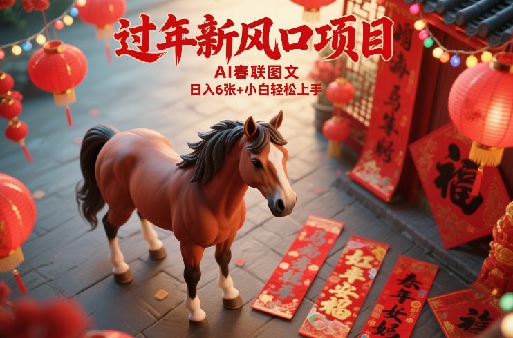 过年新风口项目,用ai春联图文,日入6张+小白轻松上手【揭秘】-第一资源库