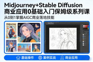 AIGC商业应用Midjourney+Stable Diffusion教程，0基础入门保姆级系列课-第一资源库
