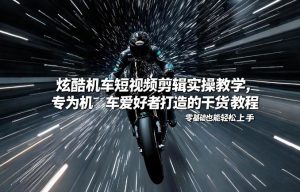 炫酷机车短视频剪辑实操教学,专为机车爱好者打造的干货教程,零基础也能轻松上手-第一资源库